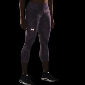 Under Armour Mileage Capri Heat Gear Mid-Rise Leggings Purple 1362231-554 Small